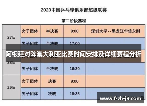 阿根廷对阵澳大利亚比赛时间安排及详细赛程分析 阿根廷对阵澳大利亚比赛时间安排及详细赛程分析